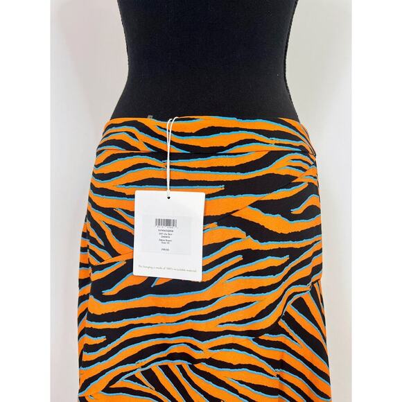 Diane Von Furstenberg Lilo Midi Skirt in Orange Size 10 Animal Print A-Line - Picture 5 of 5
